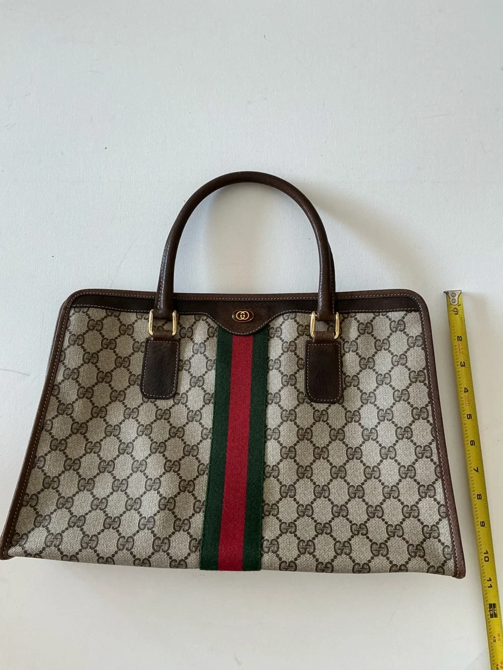 Vintage Gucci GG Supreme Web Stripe Briefcase Business Bag